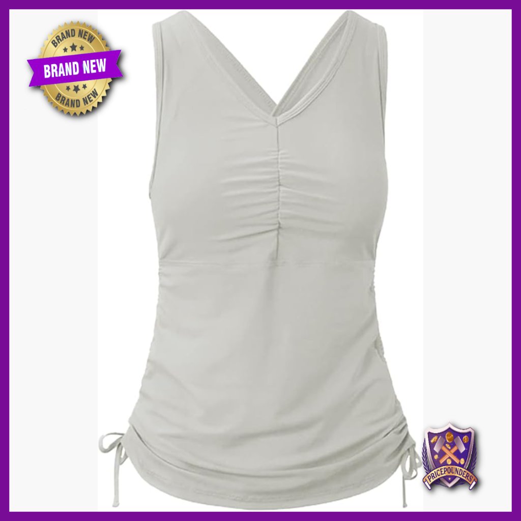 3x-Large Upf 50+ Tankini Top With Built-In Bra And Ruched Sides